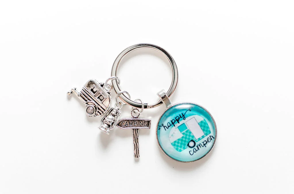 Happy Camper Keyring - Love Shack Giftware