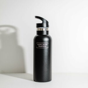 500ML Insulated Water Bottle Black - Love Shack Giftware