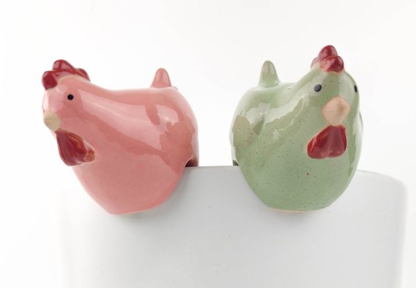 Chicken Pot Hanger Pink & Green - Love Shack Giftware