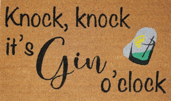 Gin O'Clock Doormat Black - Love Shack Giftware