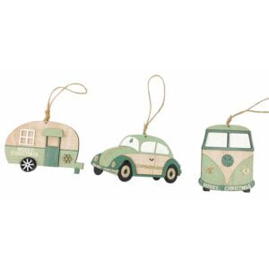 Caravan, Bug & Kombi Hanging Decoration Sage - Love Shack Giftware