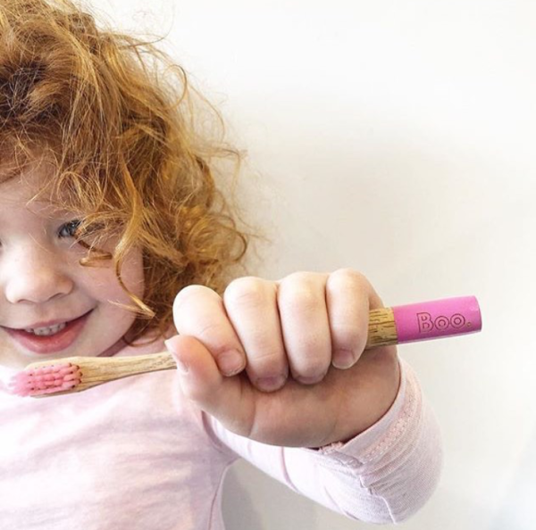 Childrens Pink Bamboo Toothbrush - The Boo Collective - Love Shack Giftware
