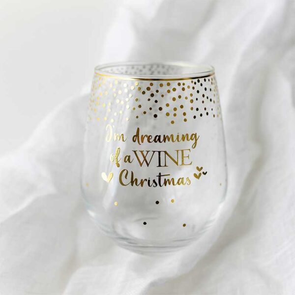 Christmas Wine Christmas Stemless Glass - Love Shack Giftware