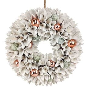 Floral Bauble Wreath White - Love Shack Giftware