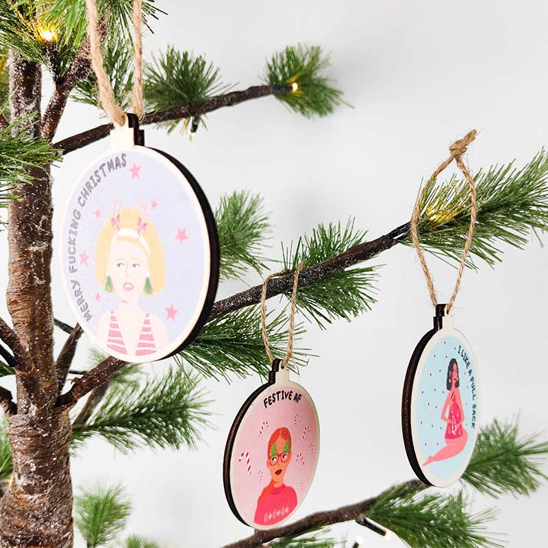 I Like It Christmas Discs Hanging Decoration - Love Shack Giftware