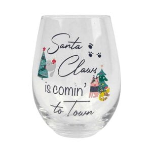Santa Claws is Coming to Town - Wine Glass - Love Shack Giftware