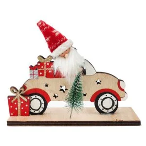 Santa in a Car - Decoration Red - Love Shack Giftware