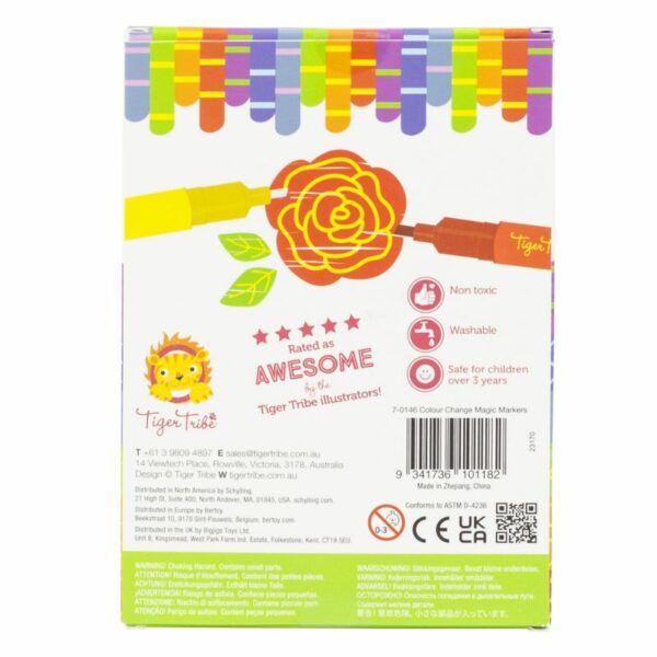 Tiger Tribe - Colour Change Magic Markers Back of Packaging - Love Shack Giftware