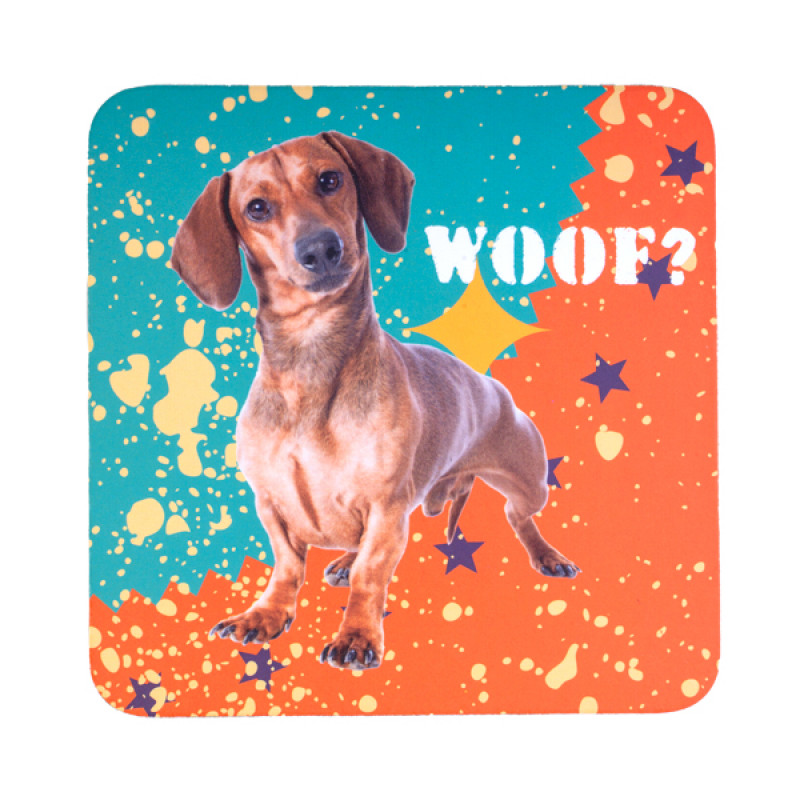 Dachshund Coasters Set Woof - Love Shack Giftware