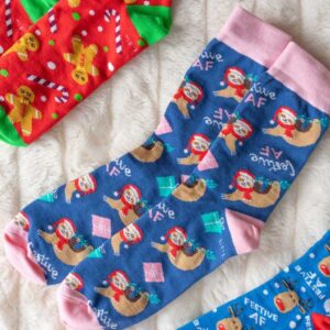 Christmas Festive AF Sloth Socks - Love Shack Giftware