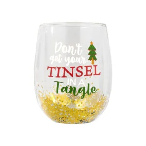 Splosh Christmas Stemless Glass - Tinsel - Love Shack Giftware