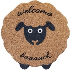 Welcome Baaaack Sheep Doormat Black 55x5 - Love Shack Giftware