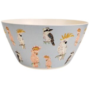 Frankie B Aus Birds Salad Bowl Blue 25cm - Love Shack Giftware