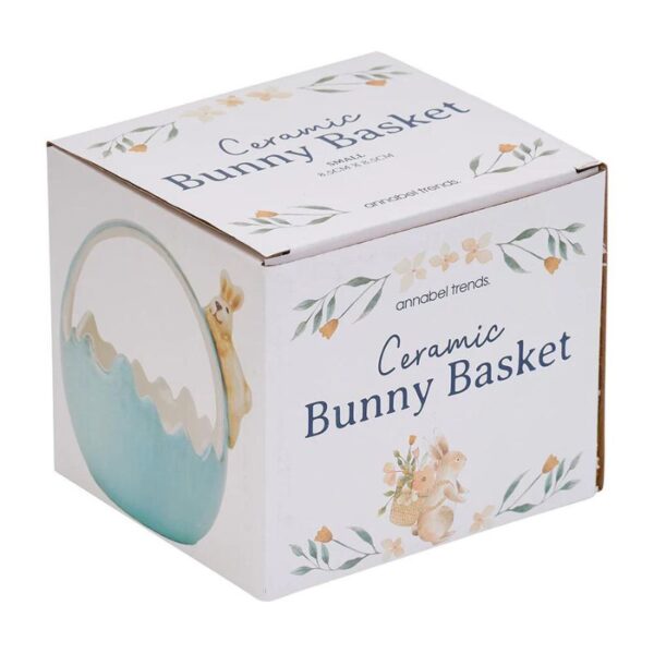 Ceramic Bunny Basket Box Side on View - Love Shack Giftware