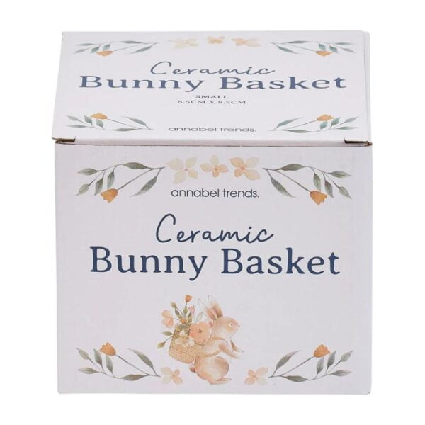 Ceramic Bunny Basket Pink - Front View - Love Shack Giftware