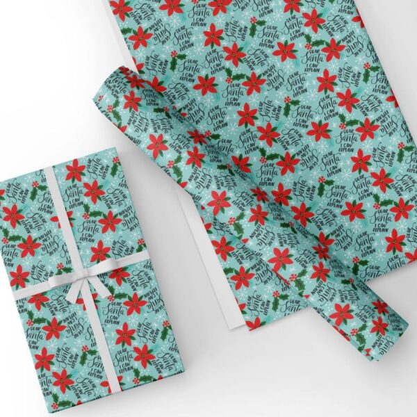 Dear Santa Wrapping Paper - Love Shack Giftware