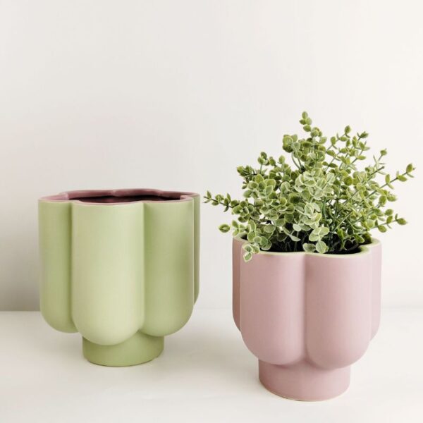 Groovy Flower Planter Purple & Green - 13cm - Love Shack Giftware