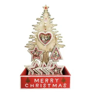 Santa, Reindeer & Snowman Scene Decoration - Love Shack Giftware