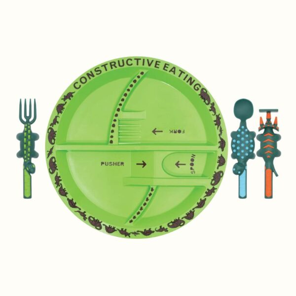 Constructive Eating - Dino Utensils & Plate 2 - Love Shack Giftware