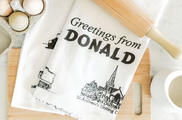 Greetings from Donald Tea Towel - Love Shack Giftware