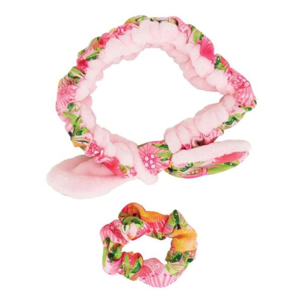 Printed Headband & Scrunchie Set - Pink Banksia - Love Shack Giftware
