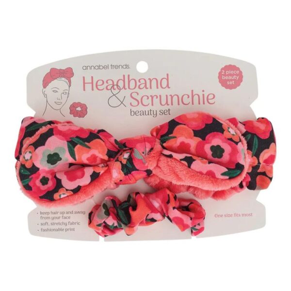 Printed Headband & Scrunchie Set – Midnight Blooms - Love Shack Giftware
