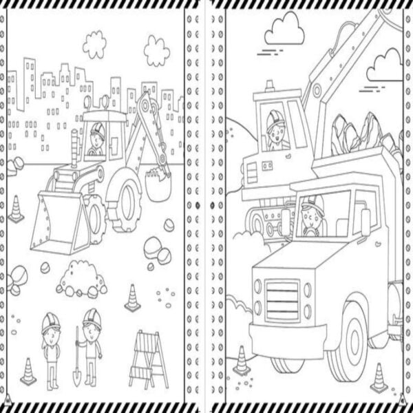 Trucks & Diggers - Sticker Art and Colouring Book - Love Shack Giftware