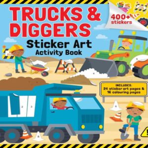 Trucks & Diggers - Sticker Art and Colouring Book - Love Shack Giftware