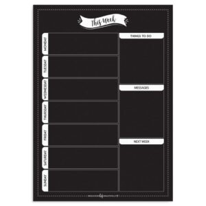 Magnet Weekly Planner – Classic Black A4 – To-Do - Messages - Next Week - Love Shack Giftware