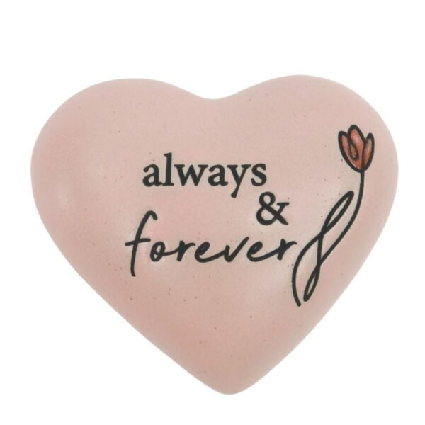 Always & Forever Heart Stone Pink 8cm - Love Shack Giftware