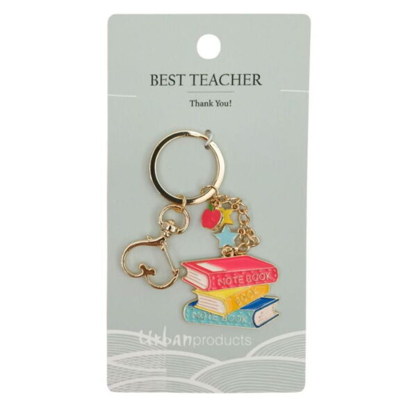 Best Teacher Keyring Red 12cm - Love Shack Giftware (1)