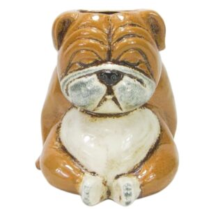 Bulldog Planter Brown 17cm - Love Shack Giftware