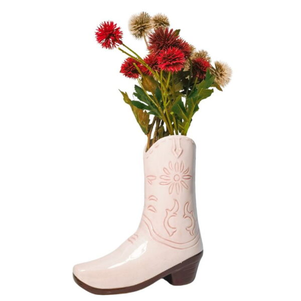 Cowgirl Boot Vase Pink 19cm - Love Shack Giftware