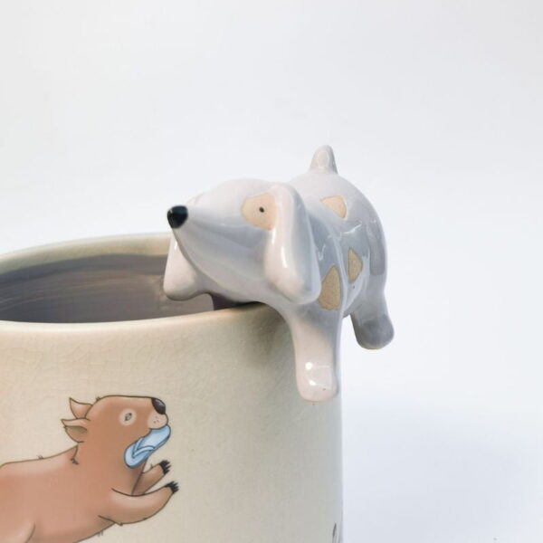 Dog Pot Hanger Bisque 6cm - Love Shack Giftware