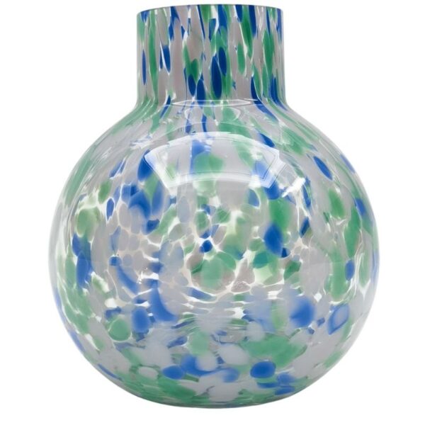 Jaslyn Speckle Glass Vase Green & Blue 17cm - Love Shack Giftware