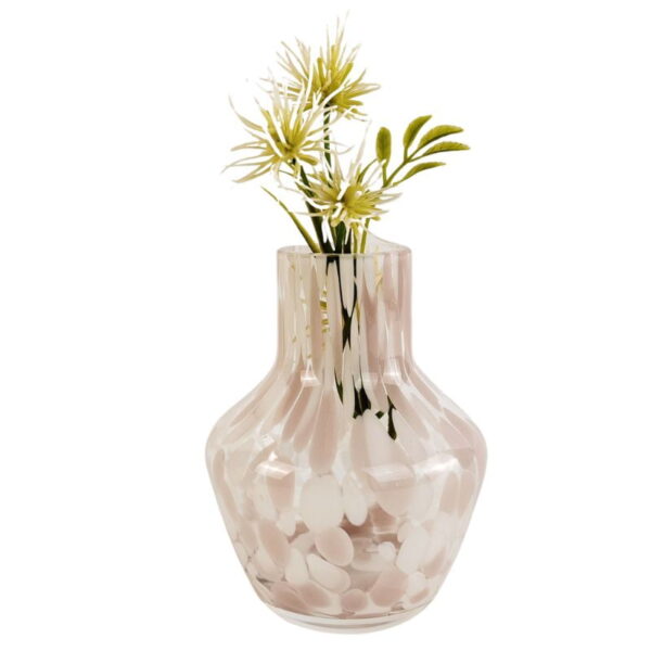 Jaslyn Speckle Glass Vase White & Lilac 9cm - Love Shack Giftware