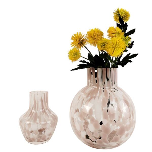 Jaslyn Speckle Glass Vase White & Lilac - Love Shack Giftware