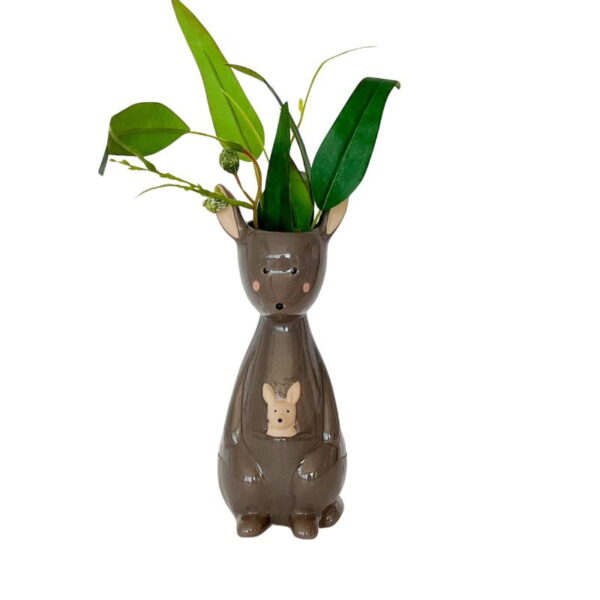 Kangaroo Vase Grey 23cm - Love Shack Giftware (1)