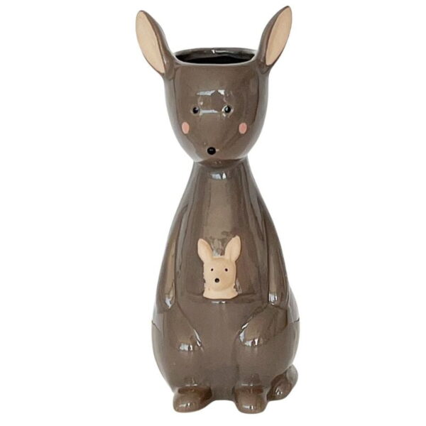 Kangaroo Vase Grey 23cm - Love Shack Giftware