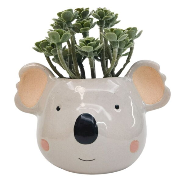 Koala Head Planter Grey 14cm - Love Shack Giftware (1)