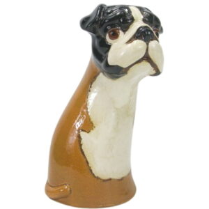 Pug Boxer Vase Brown & White 22cm - Love Shack Giftware