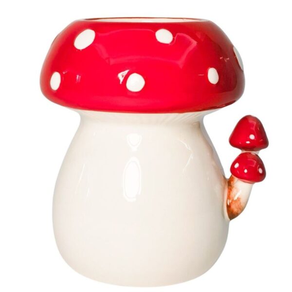 Toadstool with Toadstools Planter White 14cm - Love Shack Giftware