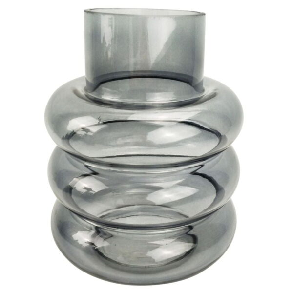 Tommy Ring Glass Vase Steel - Love Shack Giftware (1)