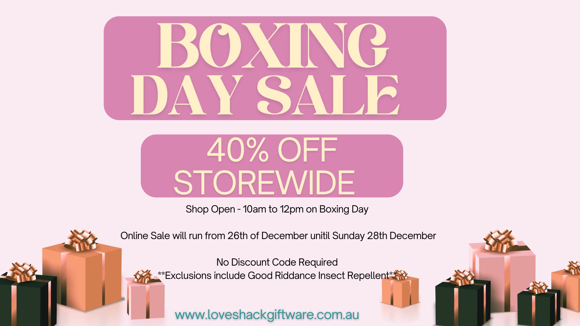 40% Off Storewide - Boxing Day (1920 x 1080 px)