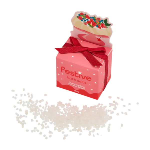 Festive Bath Salts Marshmellow Pavlova Scent - Love Shack Giftware