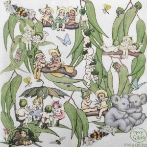 May Gibbs Gumnut Baby Napkins Green 33x3 - Love Shack Giftware