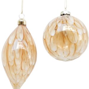 Speckle Glass Teardrop & Bauble Hanging – Gold - Love Shack Giftware