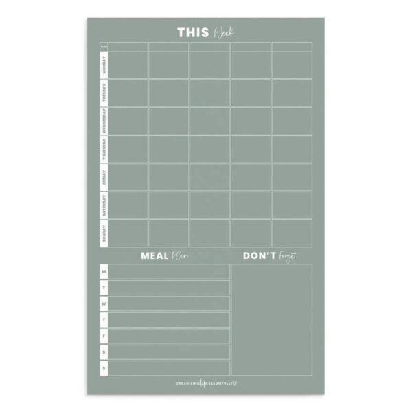 Organising Life Beautifully - Magnet Multi Planner with Calendar – Sage - Love Shack Giftware (1)