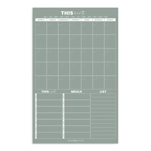Organising Life Beautifully - Magnet Multi Planner with Weekly Planner, Meal Planner & Notes – Sage - Love Shack Gifware (1)